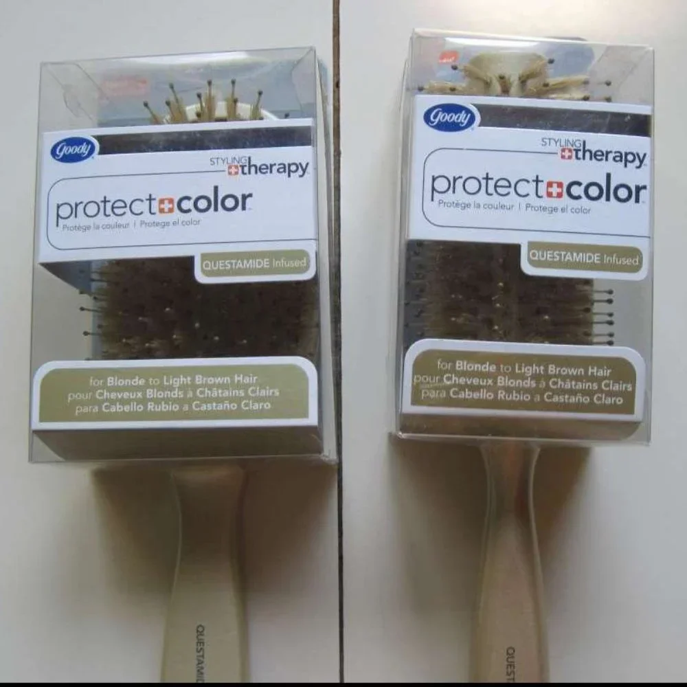 Goody Styling Therapy Protect + Color Blonde Light Brown QUESTAMIDE Hair Brush